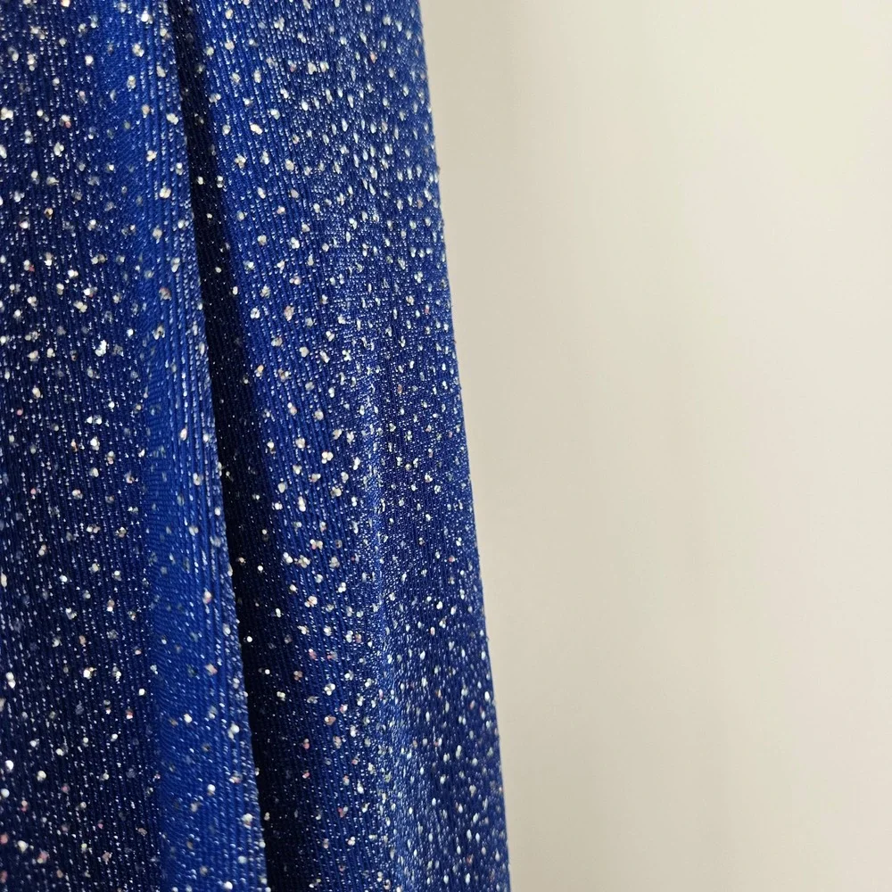 Vtg 90s Jump Dress Sparkle Royal Blue Maxi Dress Long Sz 9/10 Formal Prom Y2K‎
